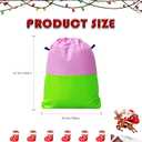 2 x Water-Resistant Gift Bags Storage Bags with 2 Handles Reusable Big Bags, Party Supplies, New Year Celebration,39" x 47",Pink+Green