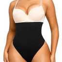 SHAPELLX Tummy Control Shapewear High Waisted Womens Shapewear Underwear Seamless Waist Slimmer Panties Body Shaper Black, Size M