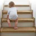 Brakki Bullnose Carpet Stair Treads, Non Slip Stair Treads for Wooden Steps Indoor, Stair Runner, Soft Stair Rugs, Edging Stair Protectors, Washable, 29.5"x9.5"x1.5" 2pcs, Beige