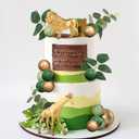 Safari Jungle Animals Cake Decorations,Jungle Animal Figure Picks Jungle Wild One Animals Cake Decorations for Baby Shower Safari Birthday Party.