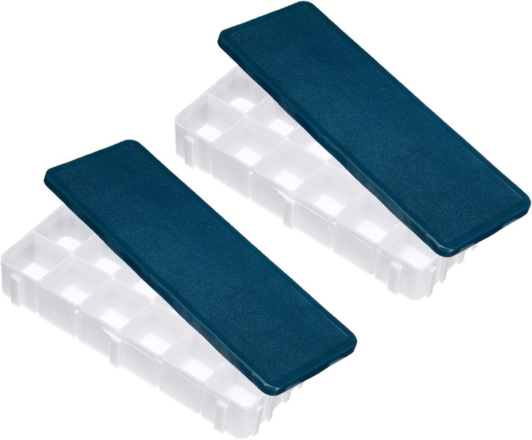 PATIKIL 12 Compartment Paint Palette, 2 Pack Plastic & Rubber Art Supplies Storage Organizer for Watercolor, Gouache, Oil Paint Art