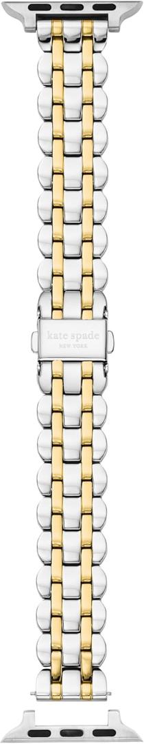 Kate Spade New York Designer Interchangeable Stainless Steel Band Compatible with Your 38/40/41mm Apple Watch Series 9/8/7/6/5/4/3/2/1/SE (Silver/Gold)