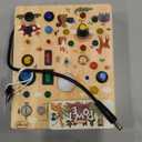 Joyreal Wooden Busy Board with LED Light, Montessori Toddler Toys, Wooden Sensory Board, Toddlers Activity Travel Toys for Boy & Girl Birthday Gift (Forest Theme)