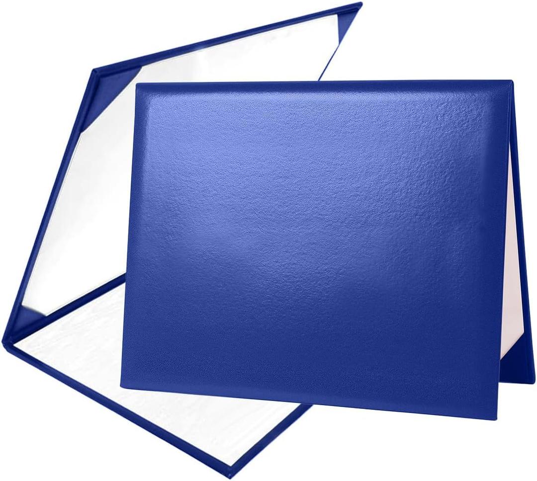 Diploma Cover 8.5 x11 Diploma Holder of Graduation Leatherette Padded CertificateTent Style) (1 Pack, Royal Blue)