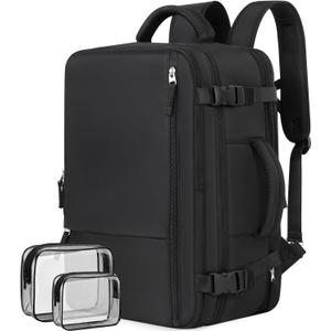 Travel Laptop Backpack Carry On Backpack for Men Women Flight Approved College School Computer Bag for Business Hiking Personal Item Backpack Fits 17.3 Inch Notebook Black (X-Large)