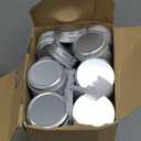 96 Pack Round Cans with Screw Lid 2 Oz Aluminum Metal Tins DIY Food Candle Containers for Lotion Bars, Balms, Salve, Spices, Beard Balm, Crafts with 4 Markers 3 Sheets Label Stickers (Silver)