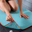Eunzel 2 Pack Hot Yoga Towel with Grip Dot, Non Slip Yoga Mat Towe Sweat Absorbent Towel for Hot Yoga,Bikram, Pilates and Fitness 72" x 24", Dark Cyan/Pink