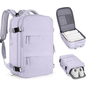 Carry On Backpack Personal Item Travel Backpack For Women Airline/Flight Approved Waterproof Sports Luggage Casual Daypack Small Hiking Backpack Purple, Standard