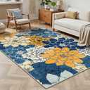 GENIMO 6x9 Outdoor Rug, Washable for Patio and Deck, Blue Yellow