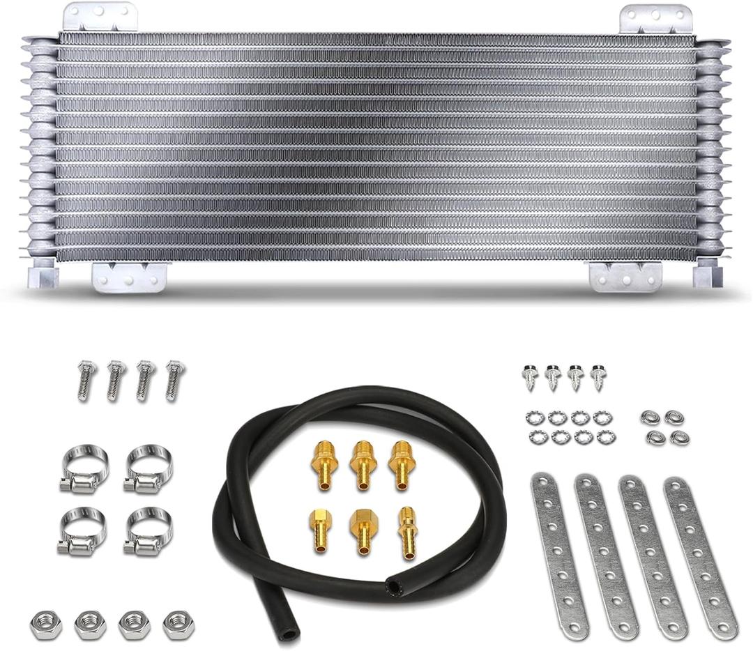 A-Premium LPD47391 40k Low Pressure Drop Transmission Oil Cooler Kit Compatible with Heavy Duty 40,000 GVW Max Low Pressure Drop Trans Cooler with Mounting Hardware and Advanced Cooling Protection
