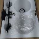 WOSHITU Black Bathroom Vanity Light Fixtures: Bathroom Lighting Fixtures Over Mirror 17.3 inch with Milky White Frosted Glass, 2-Lights Mid Century Modern Vanity Lighting Wall Light (Exclude Bulb)