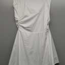 Kaximil Women's Square Neck Ruffle Hem Mini Dress Ruched Waist Short Party Dresses, X-Large, White