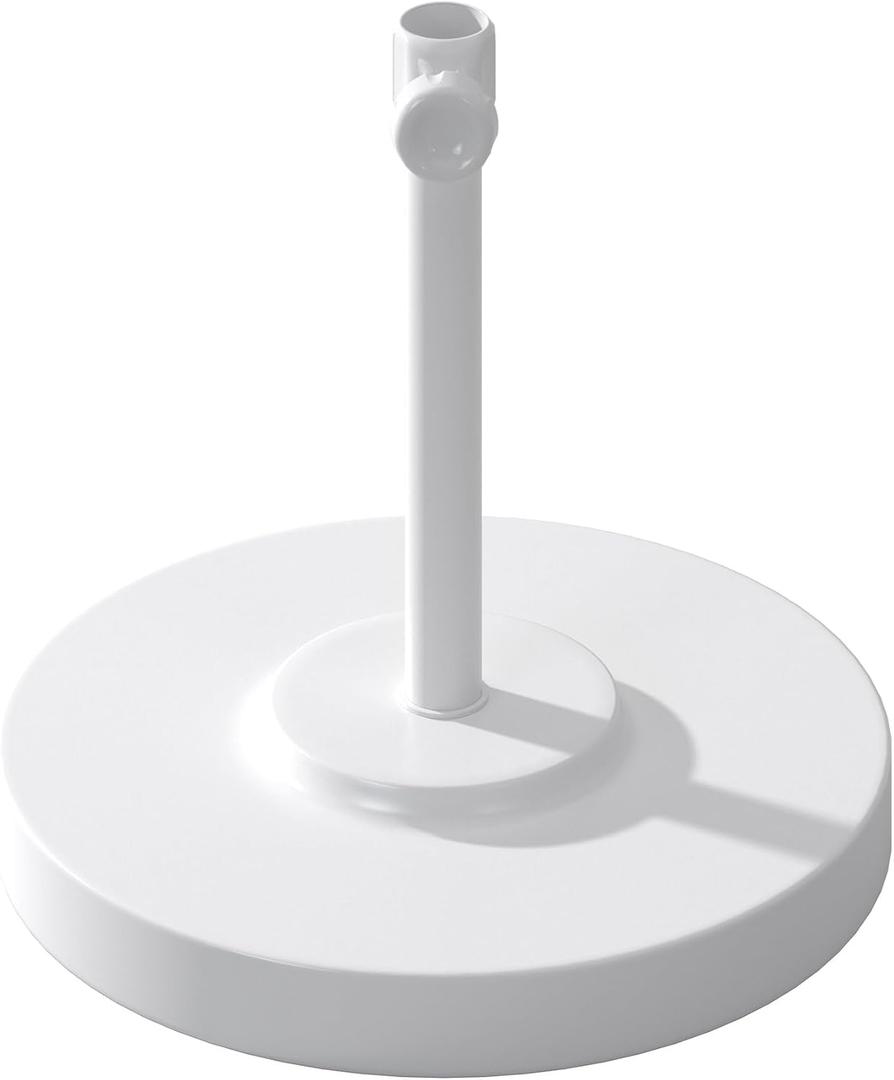 California Umbrella 50 Lb. Weighted Concrete Premium Patio Umbrella Base, Fits Up to 1.5" Diameter Umbrella Pole, White