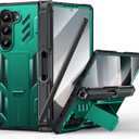 FNTCASE for Samsung Galaxy Z-Fold-6 Case: Military Grade 360 Full-Body Protective S-Pen Holder Hinge Protection Heavy Duty Shockproof Phone Cover with Kickstand for Galaxy ZFold 6 5G 2024(Green)