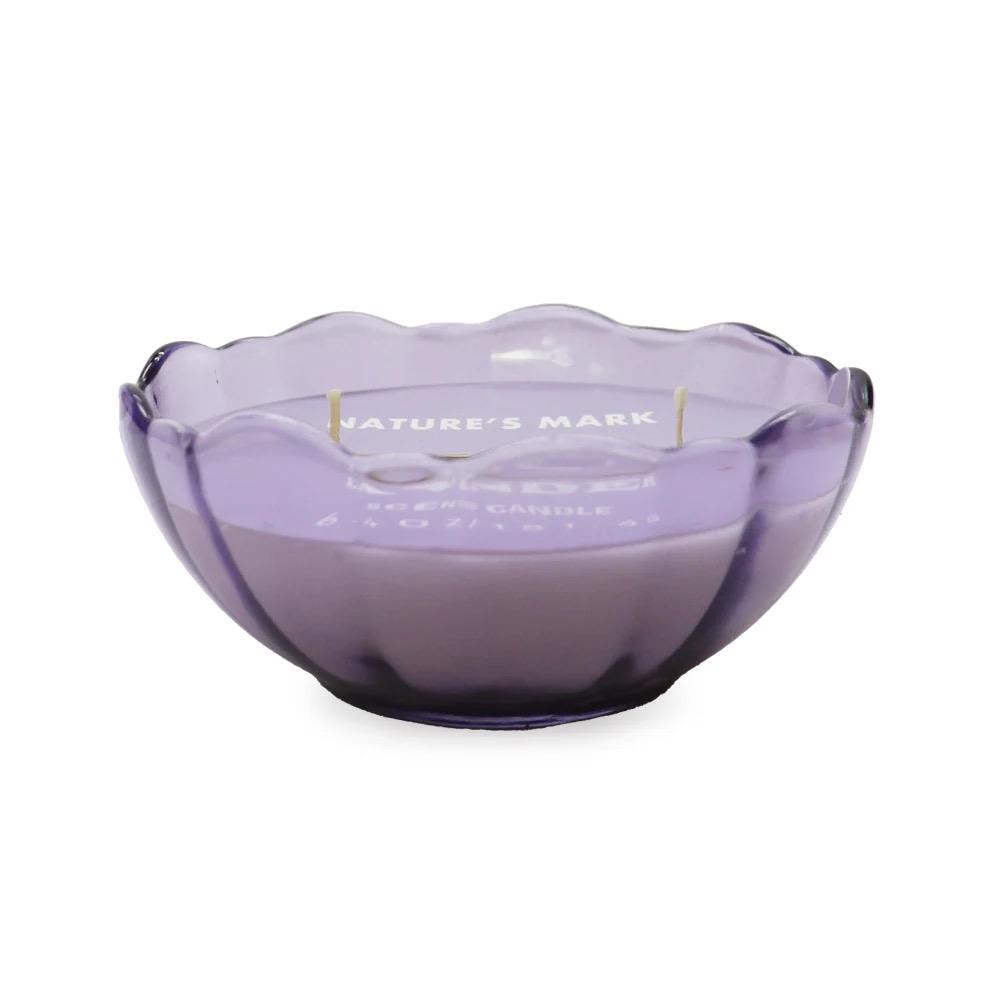 Nature's Mark Glass Bowl Candle - Purple