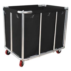 Laundry Cart Commercial Black,11.35 Bushel Large Industrial Rolling Laundry Hamper with 4 Inch Wheels,Household Heavy Duty Laundry Baskets with Stainless Steel Frame, 260 LBS Weight Capacity
