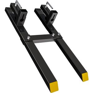 YITAMOTOR 43" Clamp on Pallet Forks, 2000lbs Heavy Duty Quick Attach Bucket Fork with Adjustable Stabilizer Bar for Tractor Loader Skid Steer