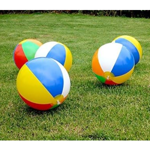 SYZ 5" Beach Balls Bulk - Inflatable Swimming Pool Toys for Kids Birthday Party Supplies Favors Luau Decorations - Blow Up Classic Rainbow Color Beachball Summer Water Games Fun Gifts (5 Pack)
