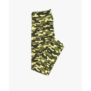 Lularoe Tall Curvy (TC fits Sizes 12-18) Camoflage Brown Green Black Buttery Soft Adult Leggings, Pack of 2