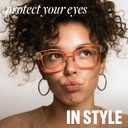 IBOANN Oversized Blue Light Glasses for Woman, Funky Fashion Glasses With Preppy Look, Reduce Screen Fatigue Computer Glasses