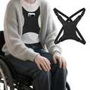 CONEHOY 2 Pcs Wheelchair Seat Belt Prevent Sliding Safety Strap Adjustable Seatbelt Vest Restraint Straps Wheelchair Chest Harness for Adults Elderly and Disabled Torso Support(Black)