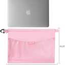 Pack All Water-resistant Material Zipper Pouch, Mesh Zipper Bags for Storage, Travel, Office (Pink, Large)