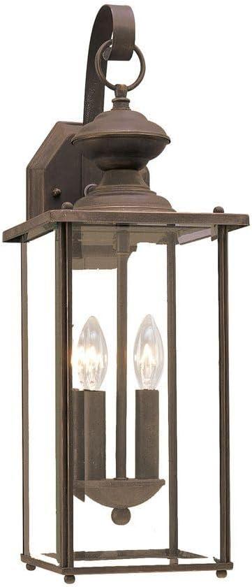 Generation Lighting 8468-71 Jamestowne Outdoor Wall Lantern Outside Fixture, Two - Light, Antique Bronze, 1-Light, cETL Listed, Safety Rated for Wet Locations, Aluminum Construction