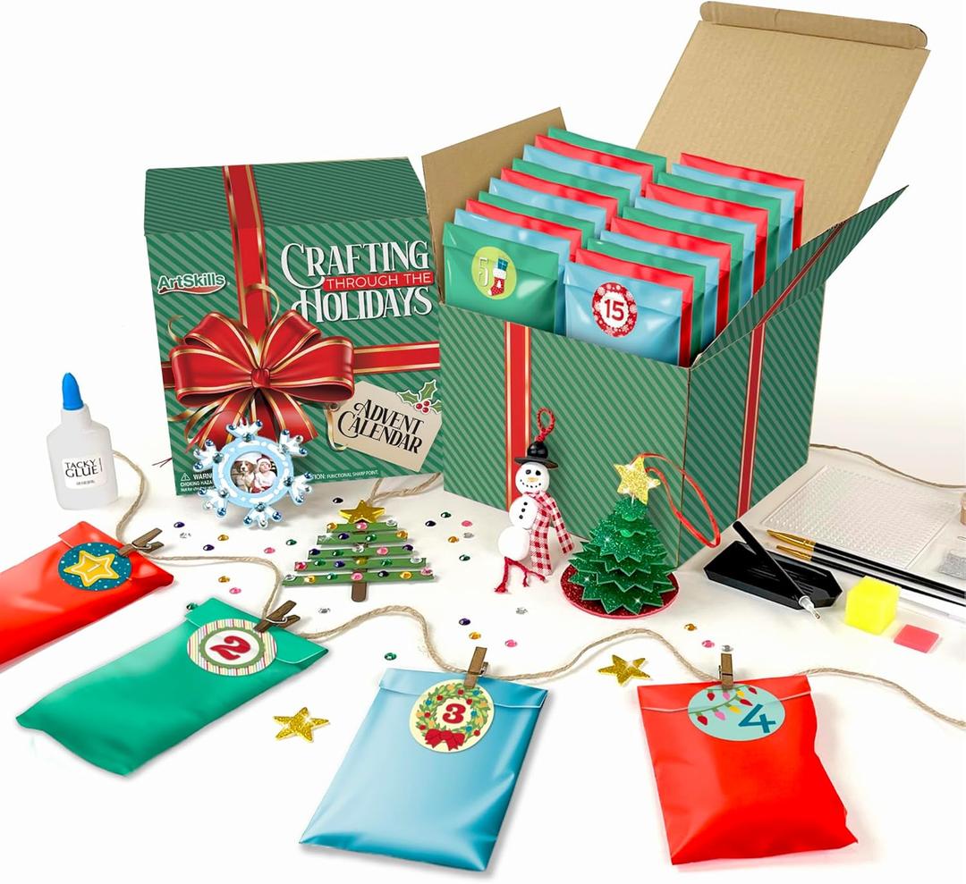 ArtSkills 25 Day Christmas Craft Advent Calendar 2025, Crafting Through the Holidays Arts & Crafts Advent Calendar for Kids