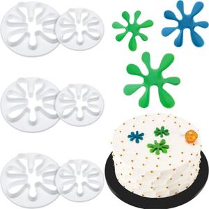 Boao 6 Pieces Paint Cookie Mold Splatter Chocolate Molds Fondant Mold for Cake Baking Cake Cupcake Topper Decoration Sugar Cookie Supplies Mini Polymer Clay Crafting Projects Kitchen DIY Baking Tools