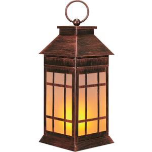 18" Glass Solar Lanterns Outdoor Waterproof, Large Solar Flickering Flame Lantern, Outdoor Lantern Decorative Metal Garden Light for Patio Garden Backyard Outside Tabletop Decor(Vintage Copper)