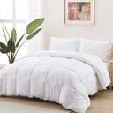 ACCURATEX Duvet Insert Queen Comforter - 400GSM Fluffy Down Alternative Fill Hotel Collection Heavyweight Comforter, Warm Thick Duvet for Fall Winter, 8 Corner Tabs - Machine Washable,White,90x90
