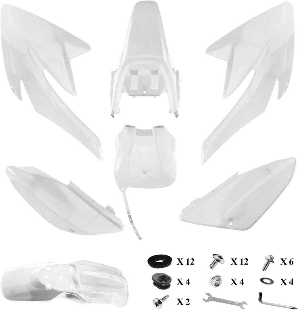 PRO BAT 7 PCs Plastic Fender Kit Pit Bike CRF70 XR70 2006-2012, White