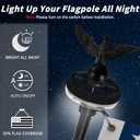 LETSTRY 5FT Flag Pole Kit for Outside House with American Flag & Solar Light,1" Thickened Stainless Steel Wall Mount Flagpole with 180Adjustable Bracket for Residential Outdoor Porch, Black