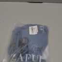 ZAFUL Women's Tie Back Padded High Cut Bralette Bikini Set Two Piece Swimsuit (1-haze Blue) S