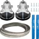 Aeagle 918-06991 Rebuild Kit Fit for Troy-Bilt Bronco Pony 42" TB42 TB2246 Craftsman T1000 T1200 T1400 LT4200 T130 1400 T1800, Includes 2 Spindles 618-06991, 2 Blades 742-04308, 96 Belt 954-04060