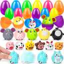 12 Pack Prefilled Easter Eggs with Toys Inside, Animal Pullback Toy Cars, Easter Eggs Fillers for Party Favor and Eggs Hunt Supplies, Easter Basket Essentials Stuffer, Classroom Prize Supplies