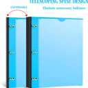 INFUN Telescoping 3 Ring Binder - 12 PCS, Flexible Round Binder with Customizable Front Cover and Clear Catalog Pocket, Holds 8.5x11 inch Paper