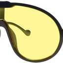 Dollger Oversized One Piece Sunglasses For Women Fashion Men Wrap Around UV400 Shield Goggles (2 Packs: Champagne+yellow)