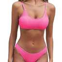 Bikini Sets for Women Sexy Casual Spaghetti Strap Plain Color Bikini Set Bathing Suit, S
