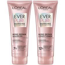 L'Oreal Paris EverPure SulfateFree Vegan Hair Care Kit Shampoo and Conditioner to Strengthen and Repair Hair Bonds 