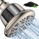 Filtered Shower Head with Upgraded Activated Carbon Filter - High Pressure Shower Head with Hard Water Softener - 7 Settings Bathroom Rain Showerhead to Remove Chlorine and Heavy Metals
