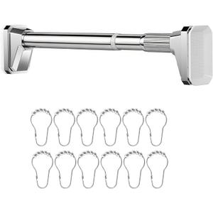 Silver Shower Curtain Rod 39 to 137 Inch,Heavy-Duty inner Lock Stainless Steel Telescopic Rod,1.2-Inch Diameter Bathroom Anti-Rust And anti-Slip Tension Rod Without Drilling,Convenient to Use