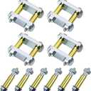 Sporacingrts Heavy Duty Shackle Upgrade Kit Compatible with CRE3000 Stock and Equaflex Trailer Shackle kit 2.25 Shackles Tandem Axle Replaces UO12-016 (Silver) Bolt