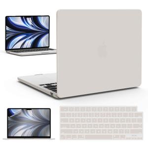 IBENZER MacBook Air 13 inch Case 2026 2025 2024 2023 2022 M4 A3240 M3 A3113 M2 A2681,Hardshell Case w/KeyboardCover ScreenFilm for MacBook air 13.6 inch case, Rocky Gray, KK-RKGY+2
