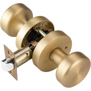 Gold Door Knob Interior, Privacy Door Knobs Door Handles for Bath and Bed, Heavy Duty Door Knob with Lock (Satin Brass)