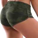 BUBBLELIME Sexy Booty Yoga Shorts Running Shorts Women Workout Booty Shorts Green CAMO, XS 1.8" Inseam