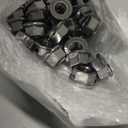 50 Pcs M10 x 1.5mm Flange Nuts,304 Stainless Steel Metric Serrated Flange Hex Flange Nuts, Bright Finish Lock Nuts,Silver