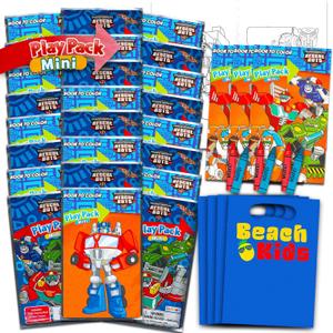 Rescue Bots Mini Party Favors Set for Kids - Bundle With 24 Grab n Go Play Packs, Coloring Pages, Stickers (Birthday Party Supplies)