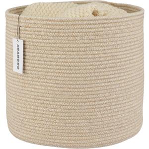XUANGUO Cotton Rope Basket For Girls Boys Kids 16X14 Baby Laundry Basket Nursery Bin Round Woven Baskets Organizer For Storage Toys Blankets Shoes Clothes oatmeal