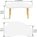 Mango Coffee Table for Living Room, White, 19.7" D x 31.5" W x 16" H